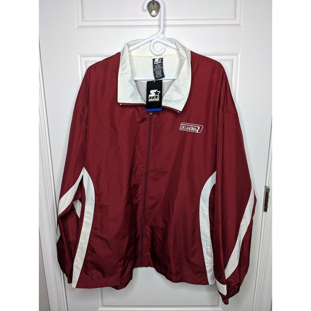 Vintage NWT‎ Oklahoma Sooners Starter Jacket Windbreaker Spellout Team Apparel